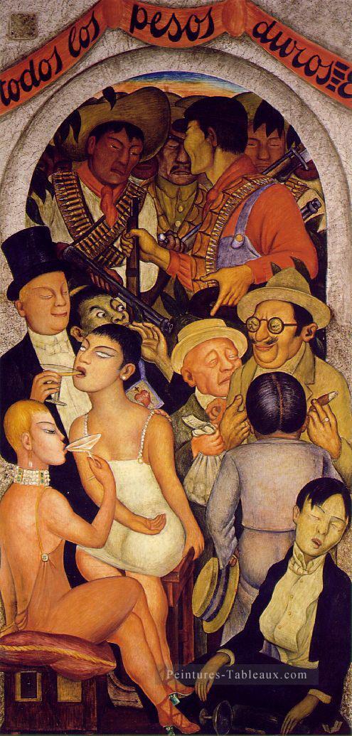 Nuit du riche Diego Rivera Peintures à l'huile